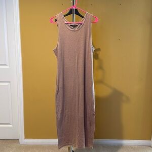 Quince Tencel Rib Knit Tank Midi Dress